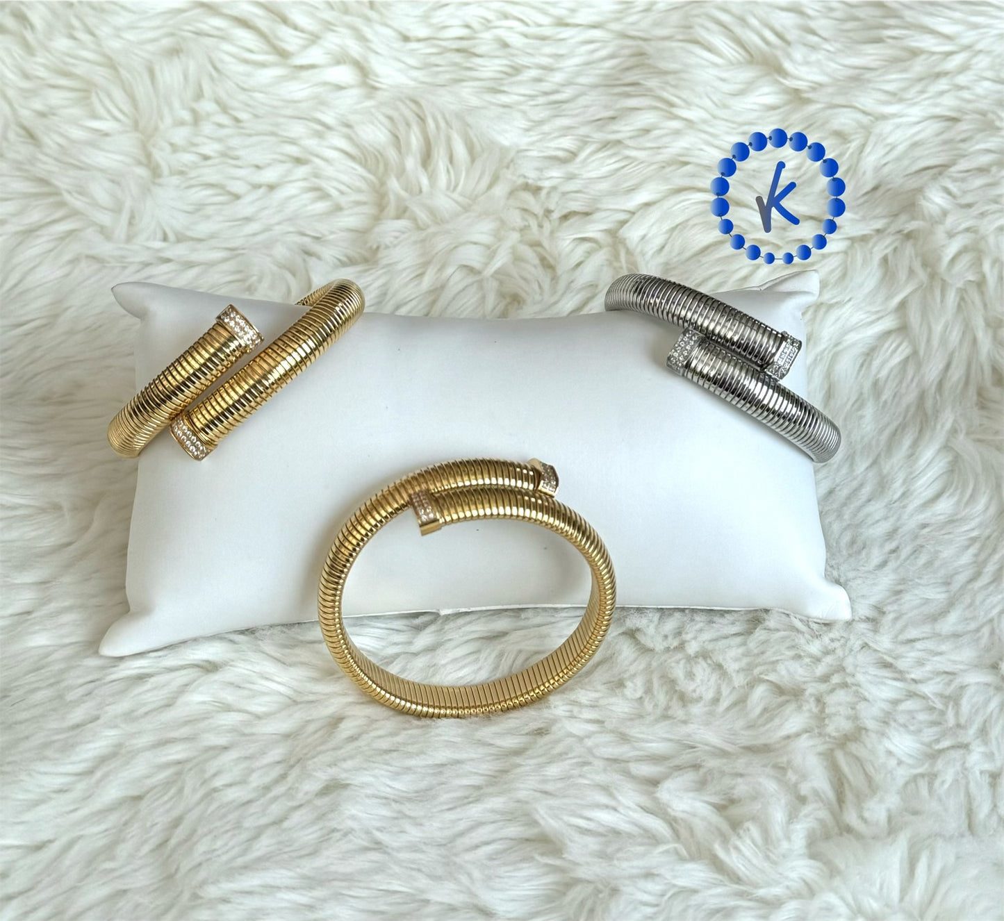 Crystal Stainless Steel Bangle