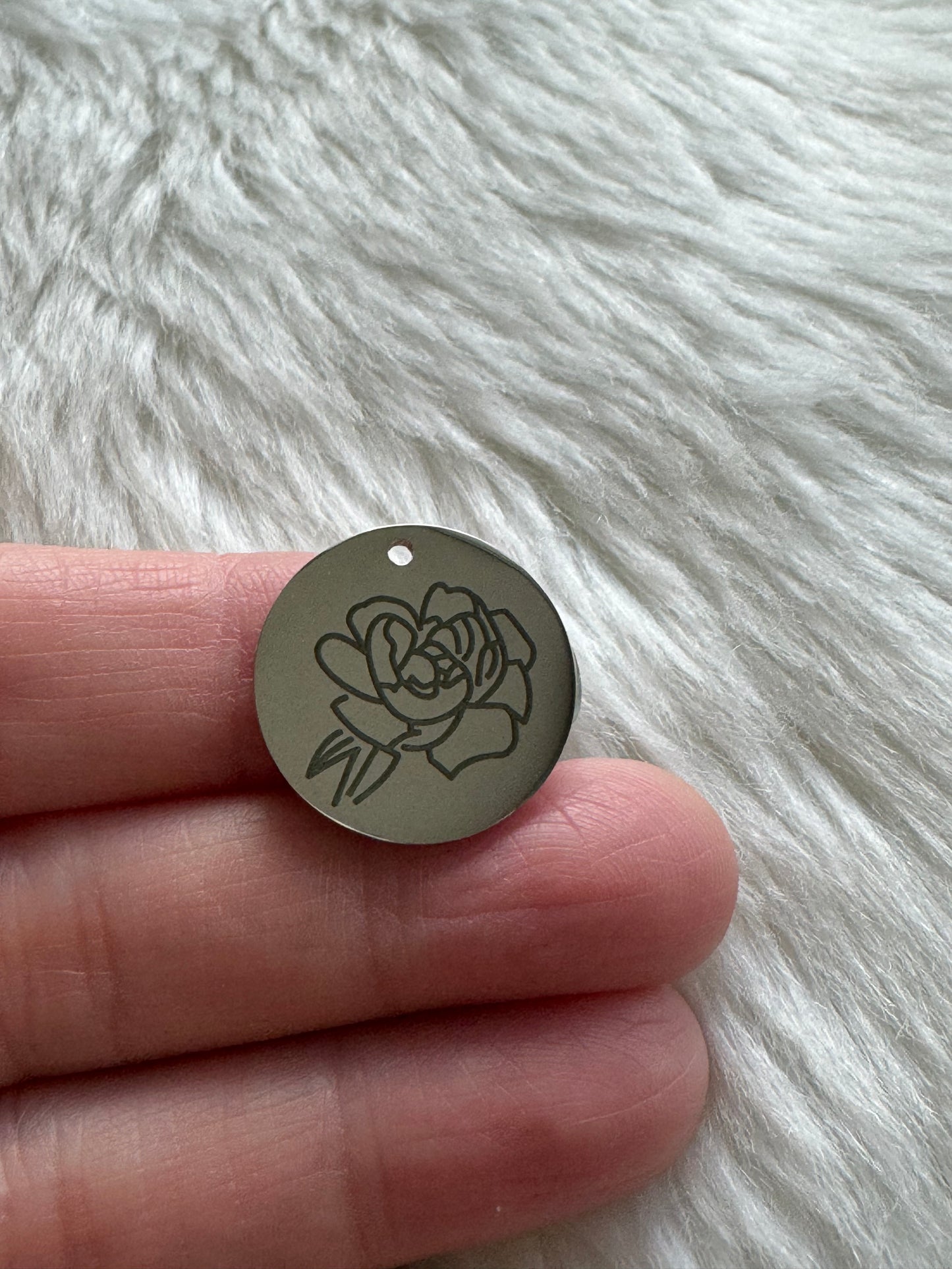 Stainless Steel Birth Month Flower
