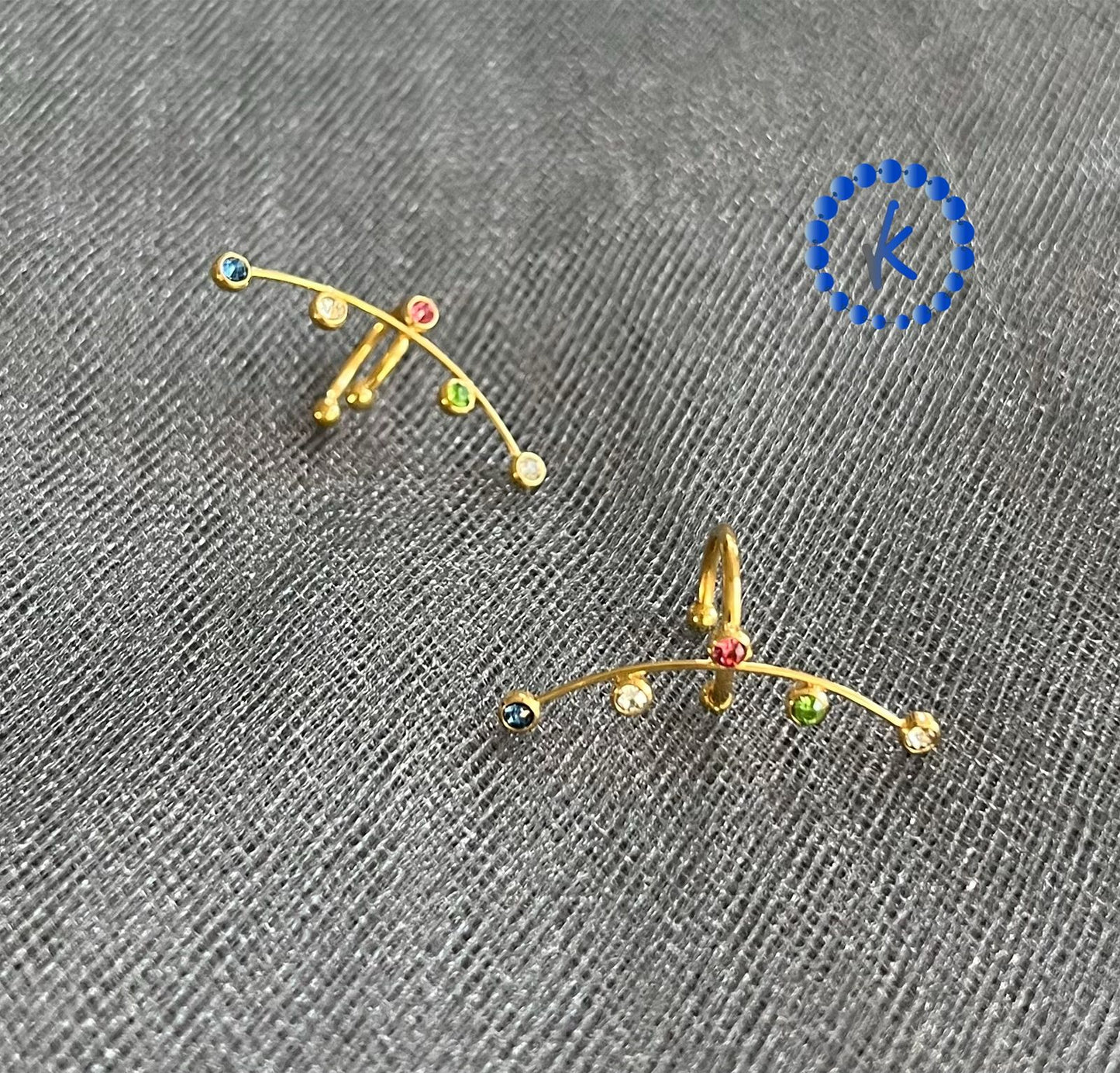 Multicolor Crystal Ear Cuff