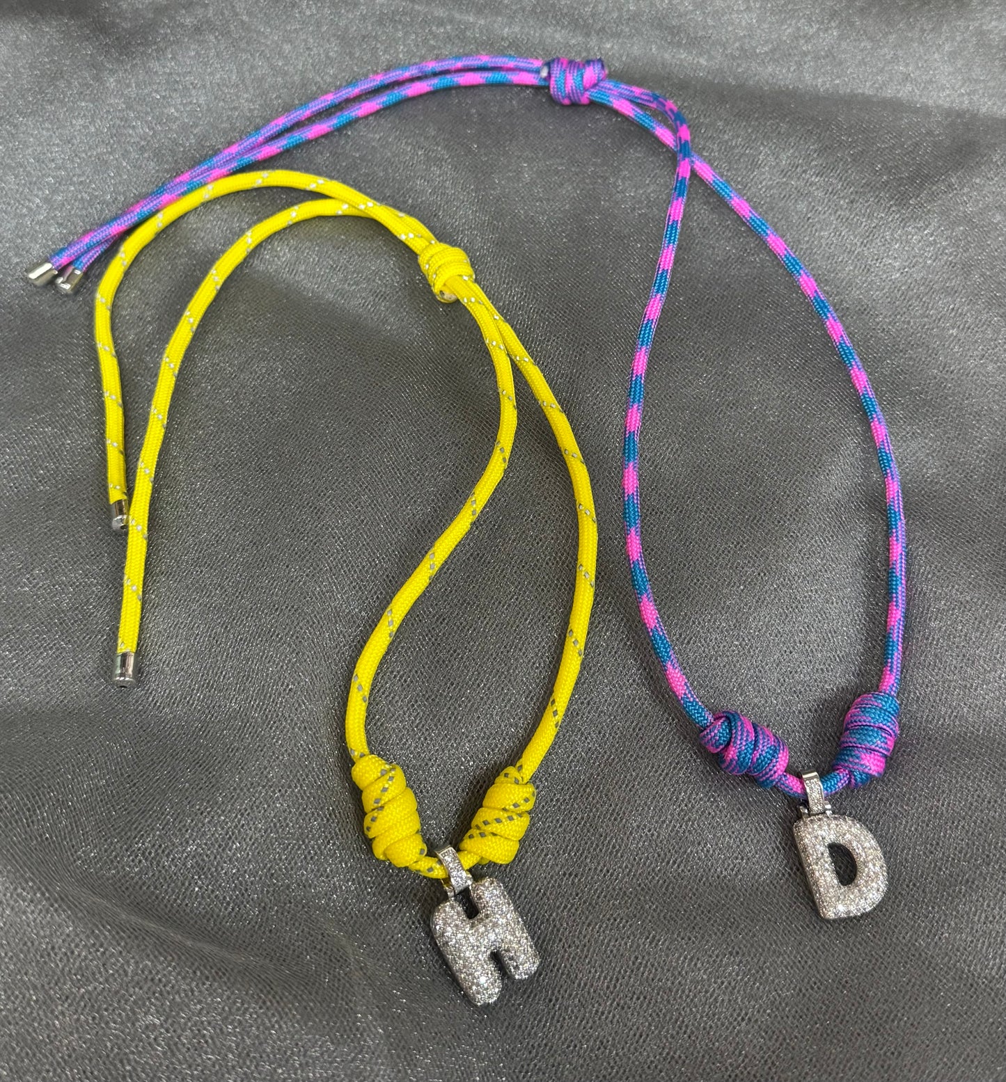 Elegant zirconia with paracord necklace