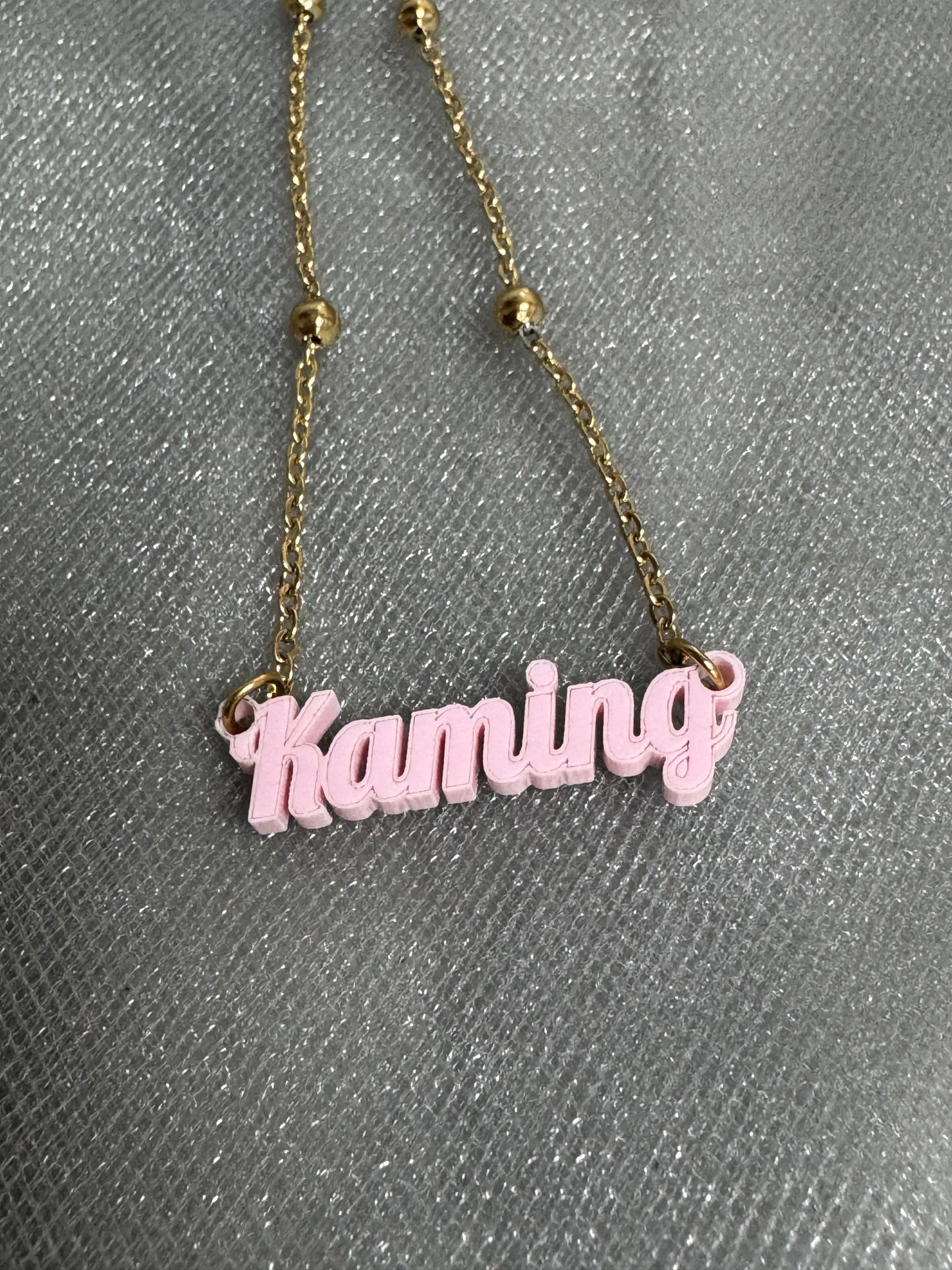 Beautiful custom acrylic name necklace