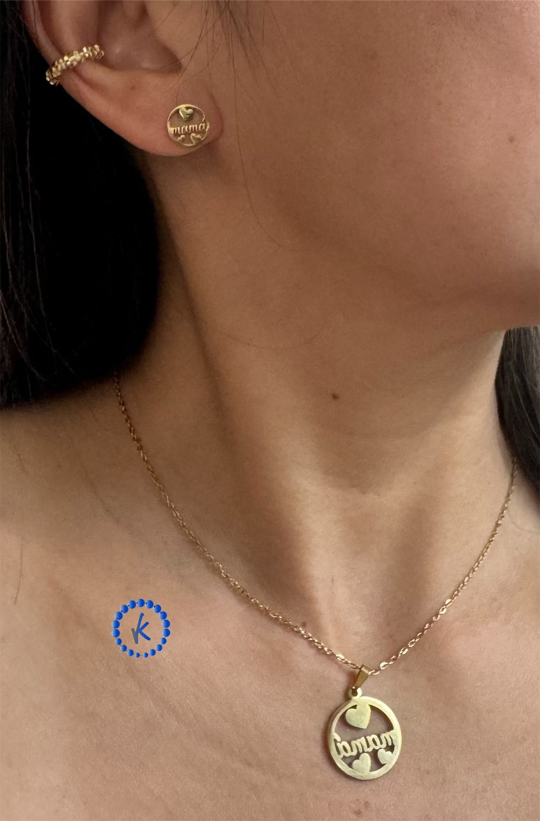 Beautiful Mom Charm and Earrings Set