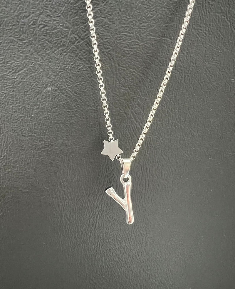 Bamboo Stainless Steel Letter Charm