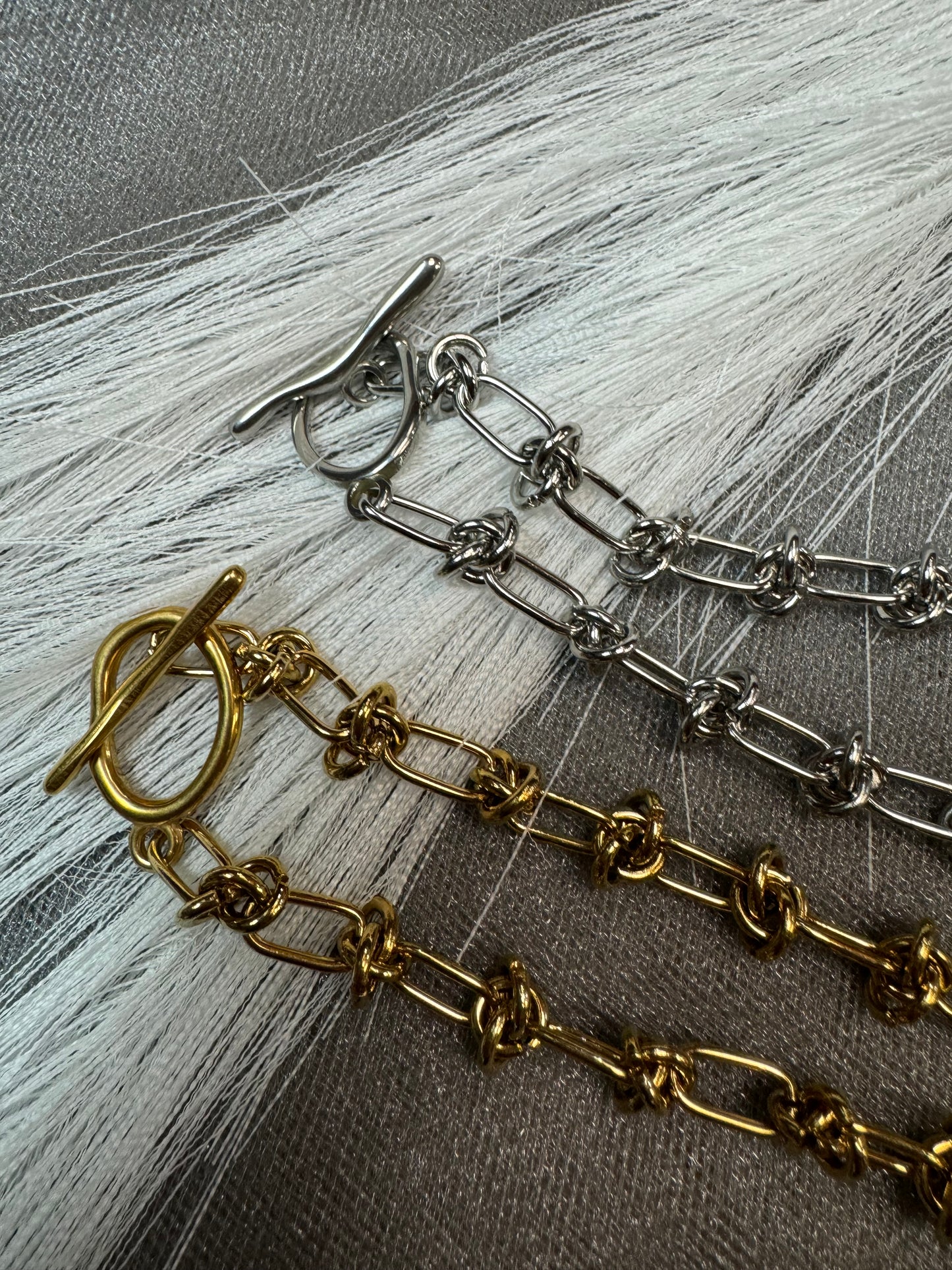 Stainless Steel Hammered Charm Necklace