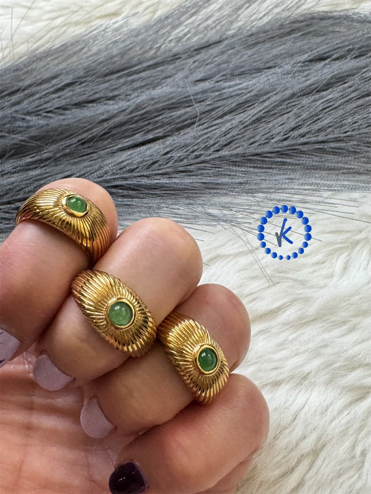 Jade Gemstone Strip Ring