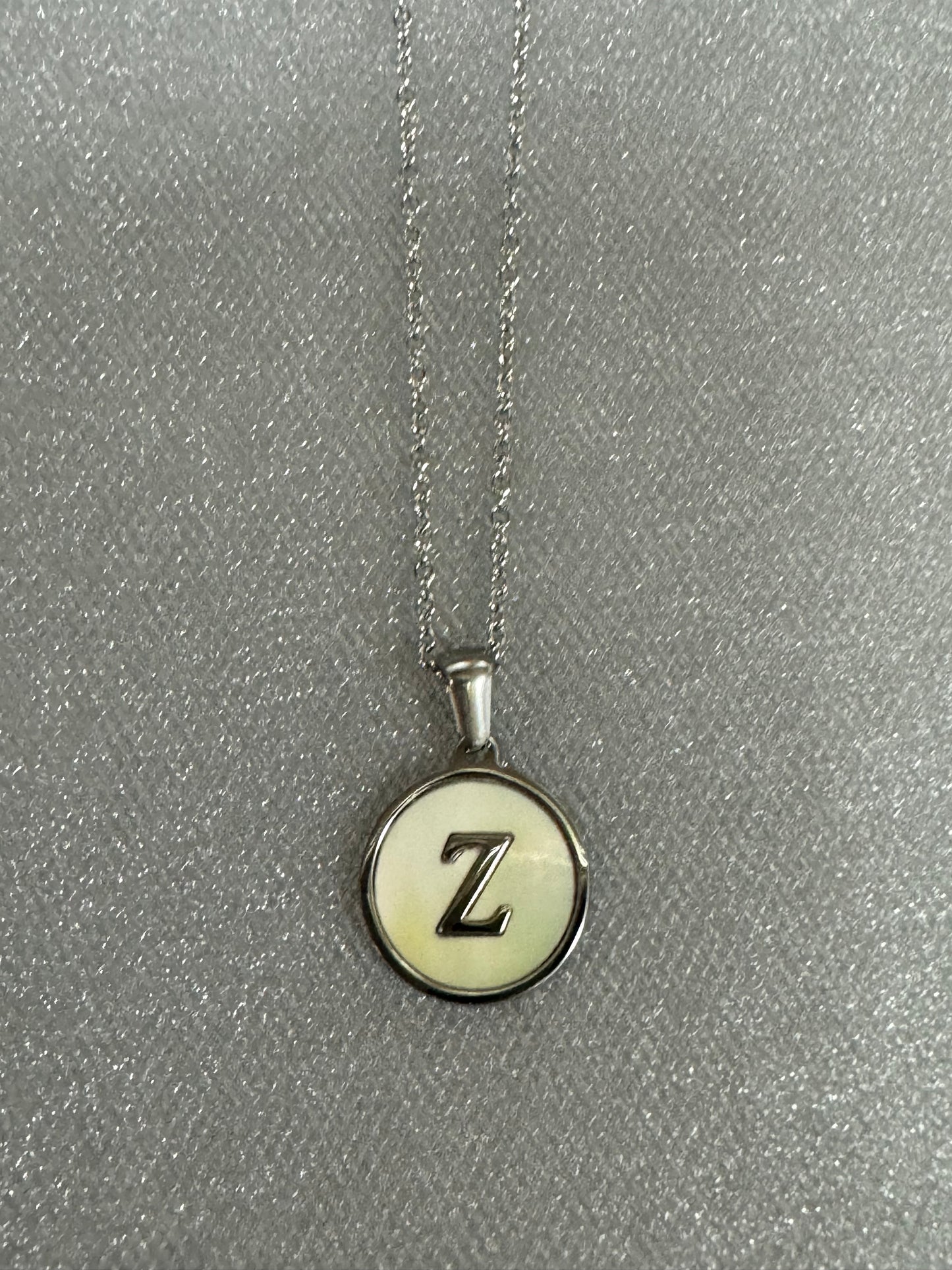 Beautiful Shell Alphabet Silver Charm