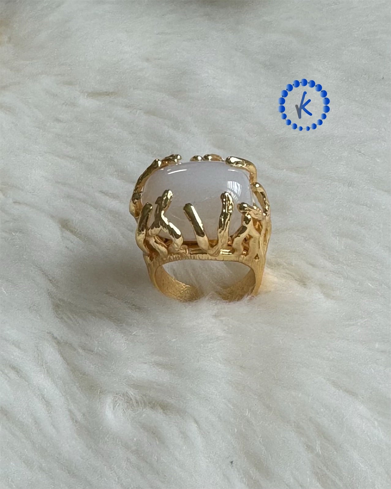 Nature Moon Stone Gems Ring