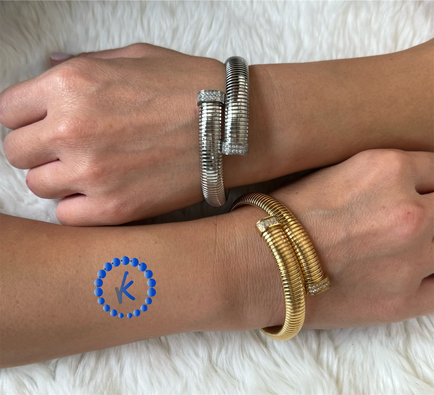 Crystal Stainless Steel Bangle