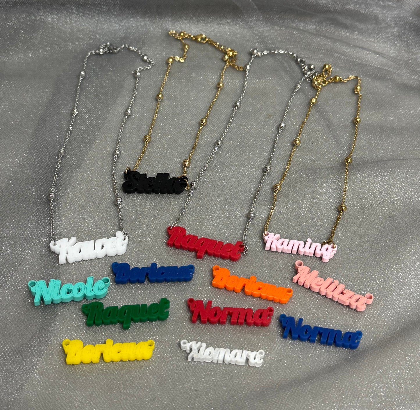 Beautiful custom acrylic name necklace