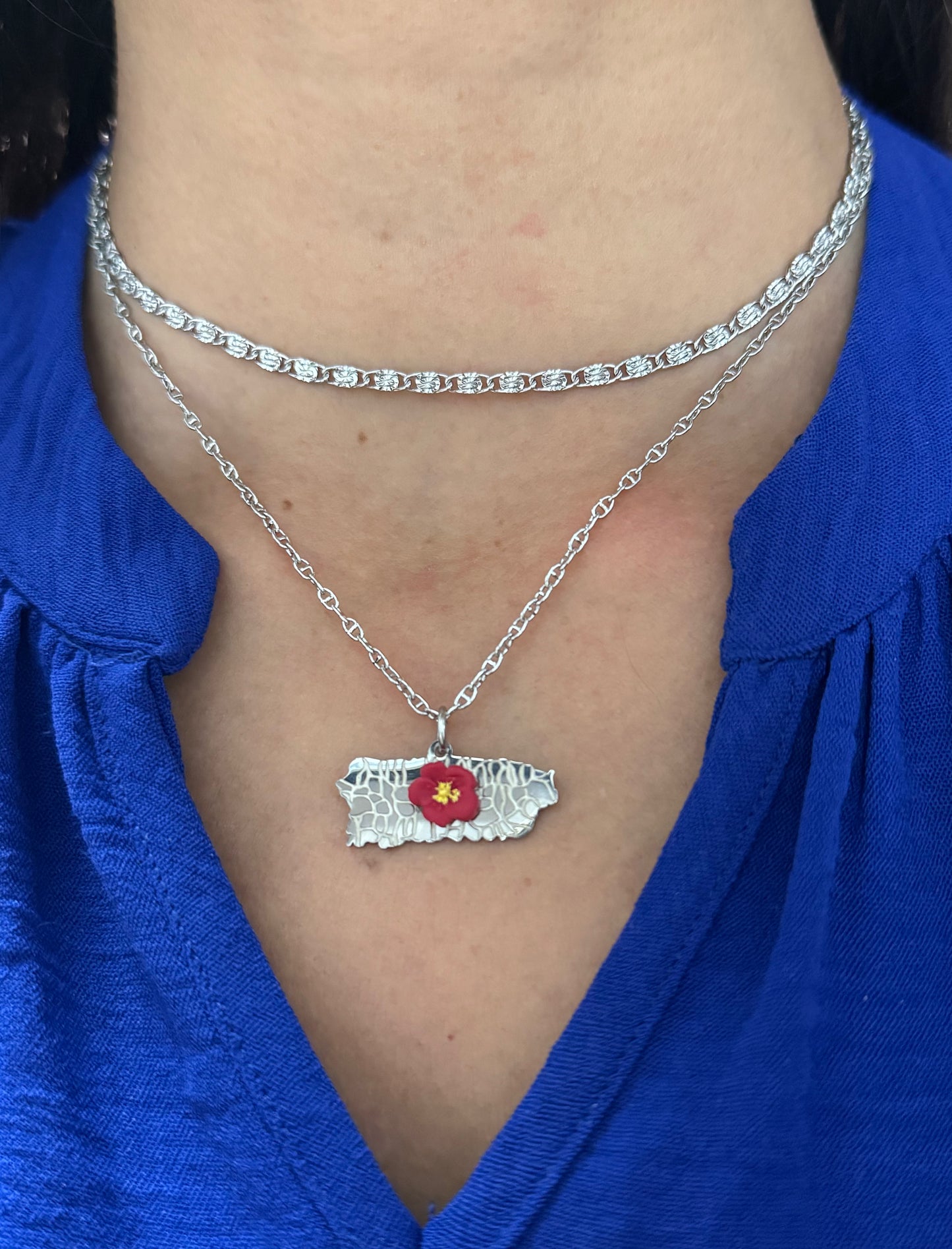 Puerto Rico island pride necklace
