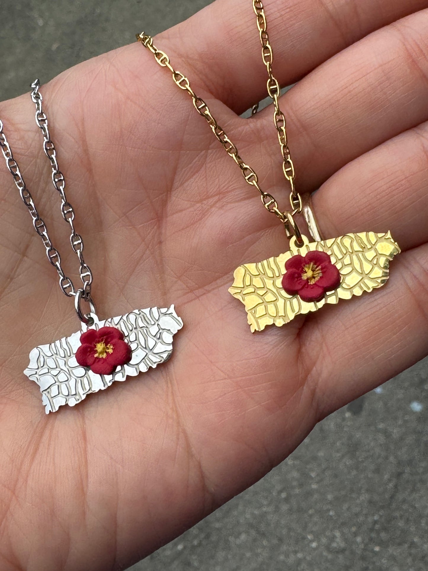 Puerto Rico island pride necklace