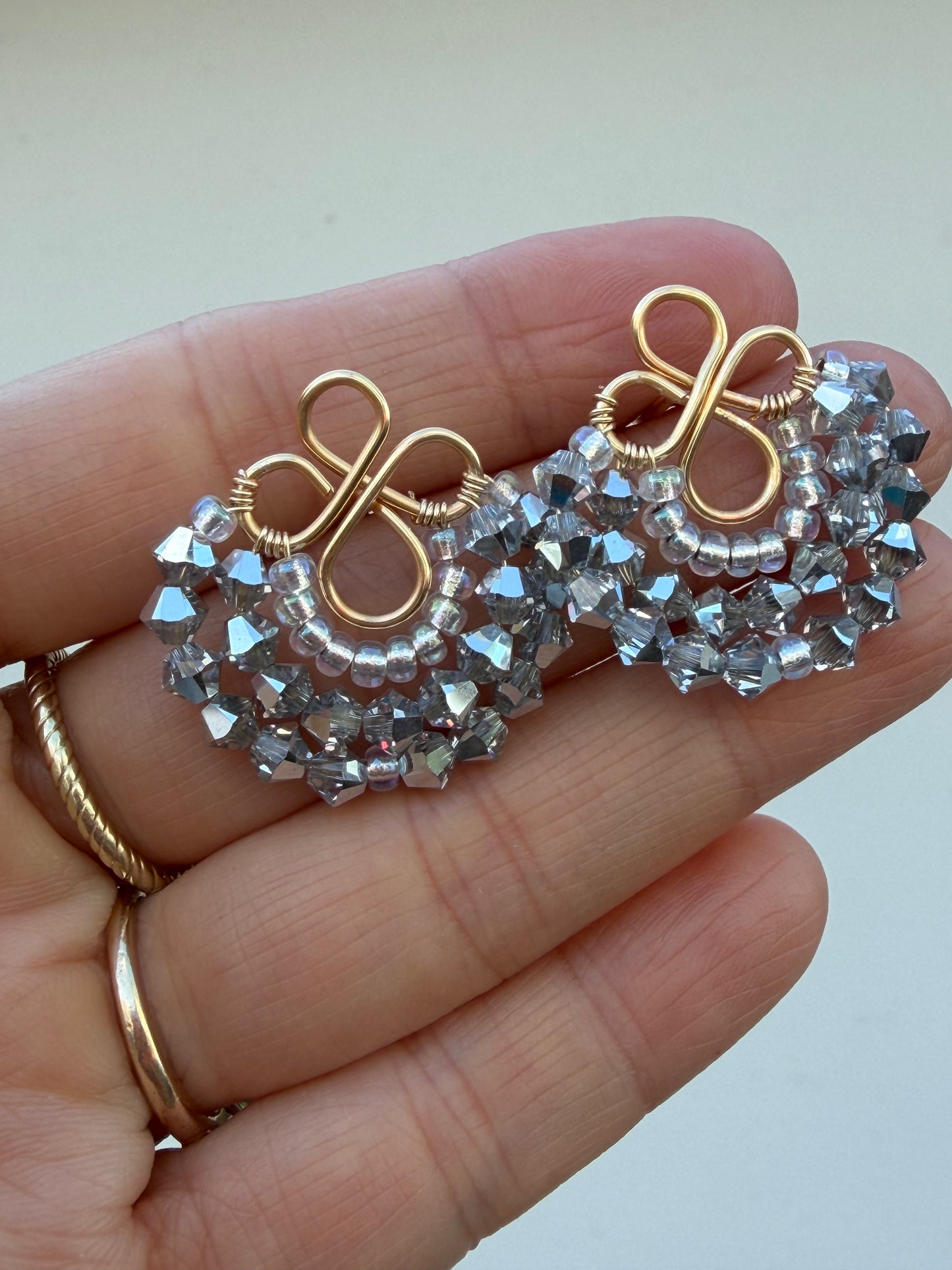 Elegant Swarovski Fan Drops earrings