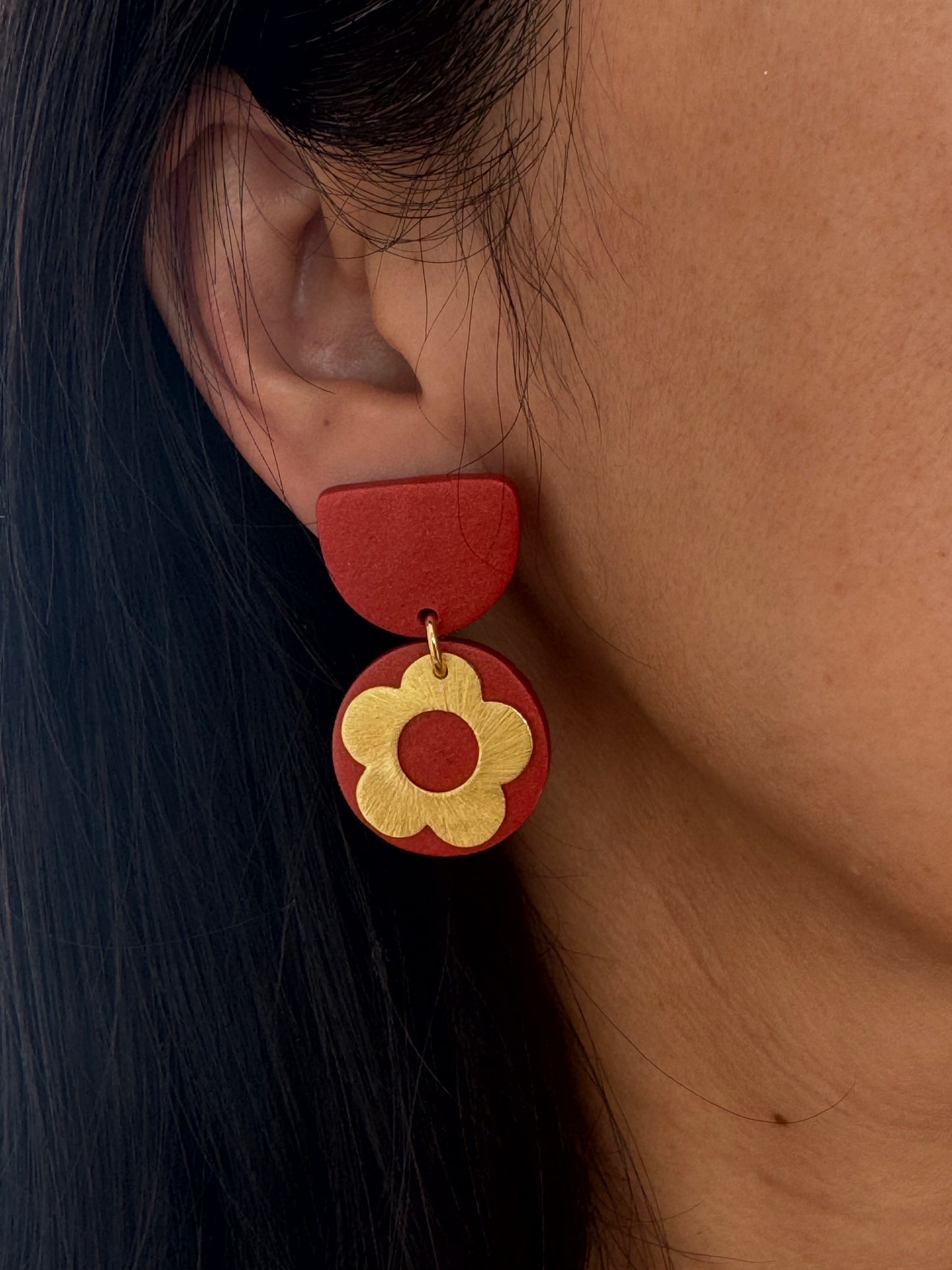 Wonderful polymer red earrings