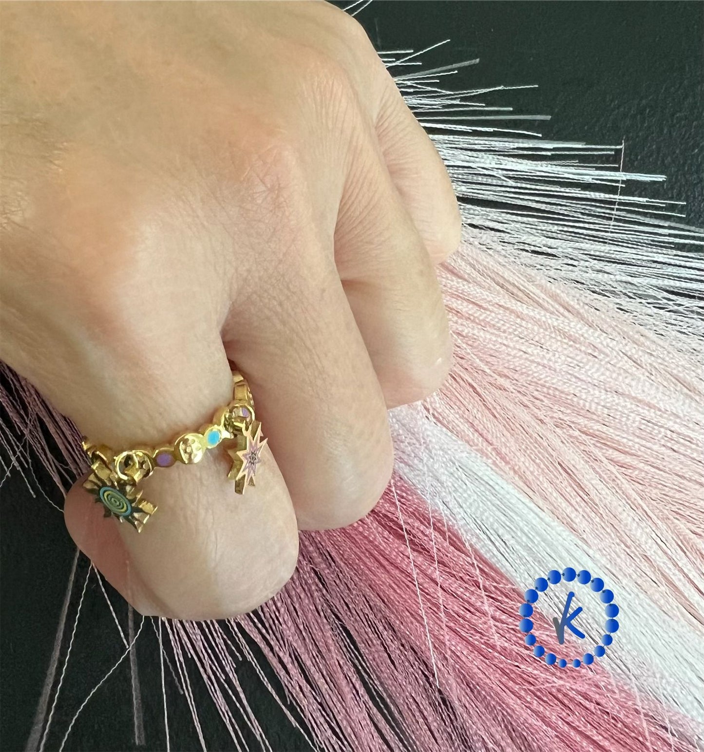 Beautiful SS Enamel Ring