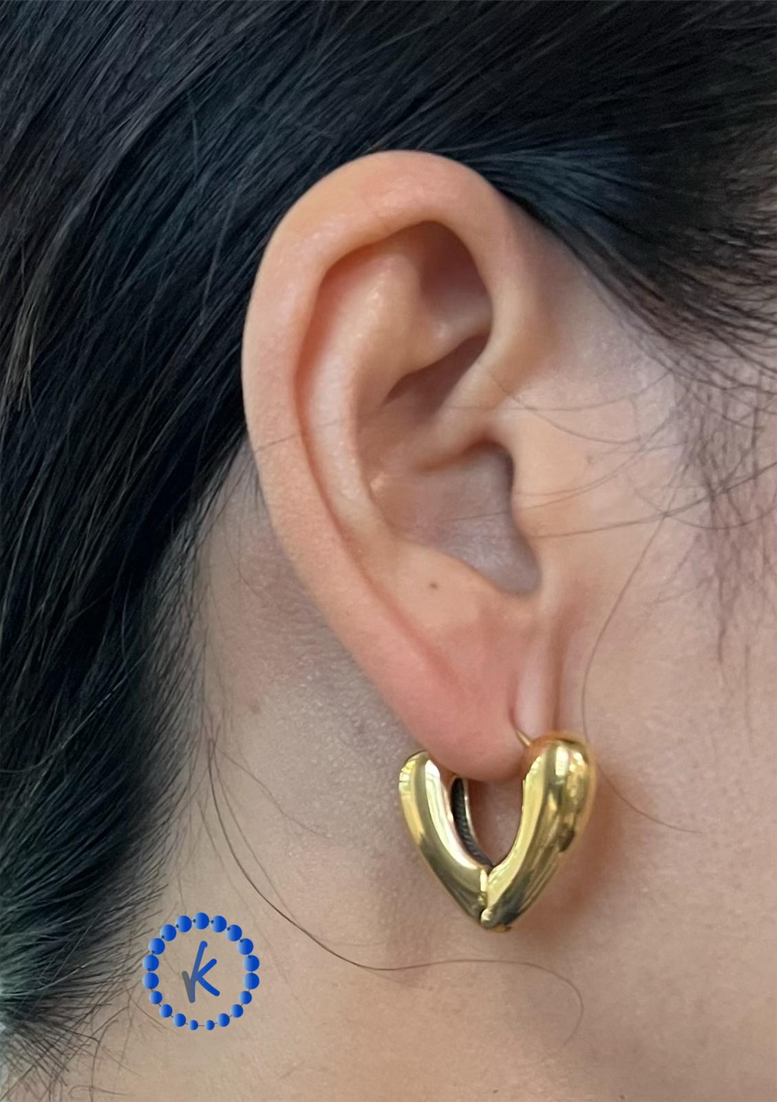 Wonderful Stainless Steel Heart Hoop Earrings