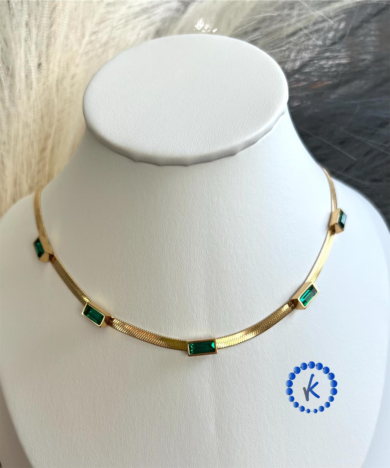 Elegant Stainless Steel Necklace with Crystal