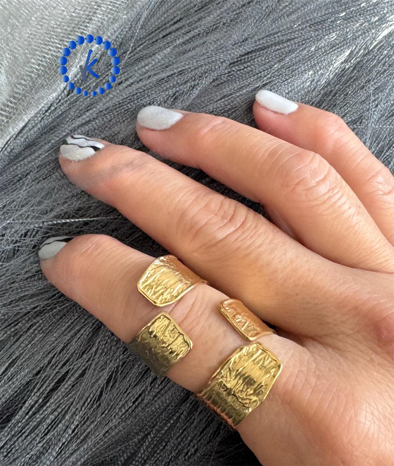 Casual Gold Stainless Steel Ring