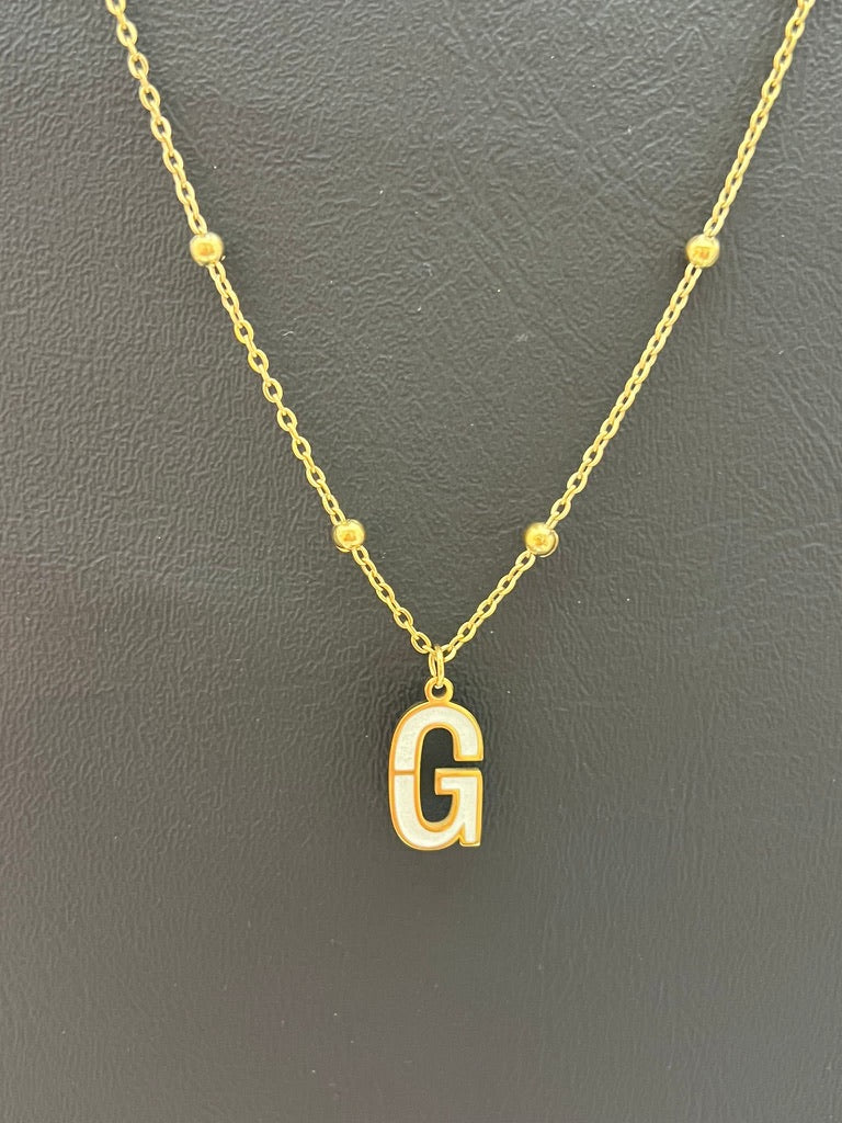 Enamel Stainless Steel Letter Charm