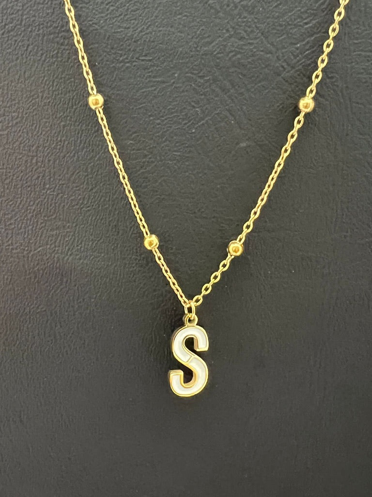 Enamel Stainless Steel Letter Charm