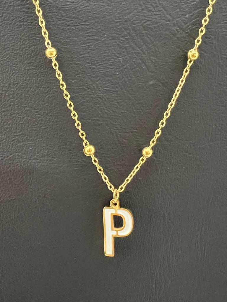 Enamel Stainless Steel Letter Charm