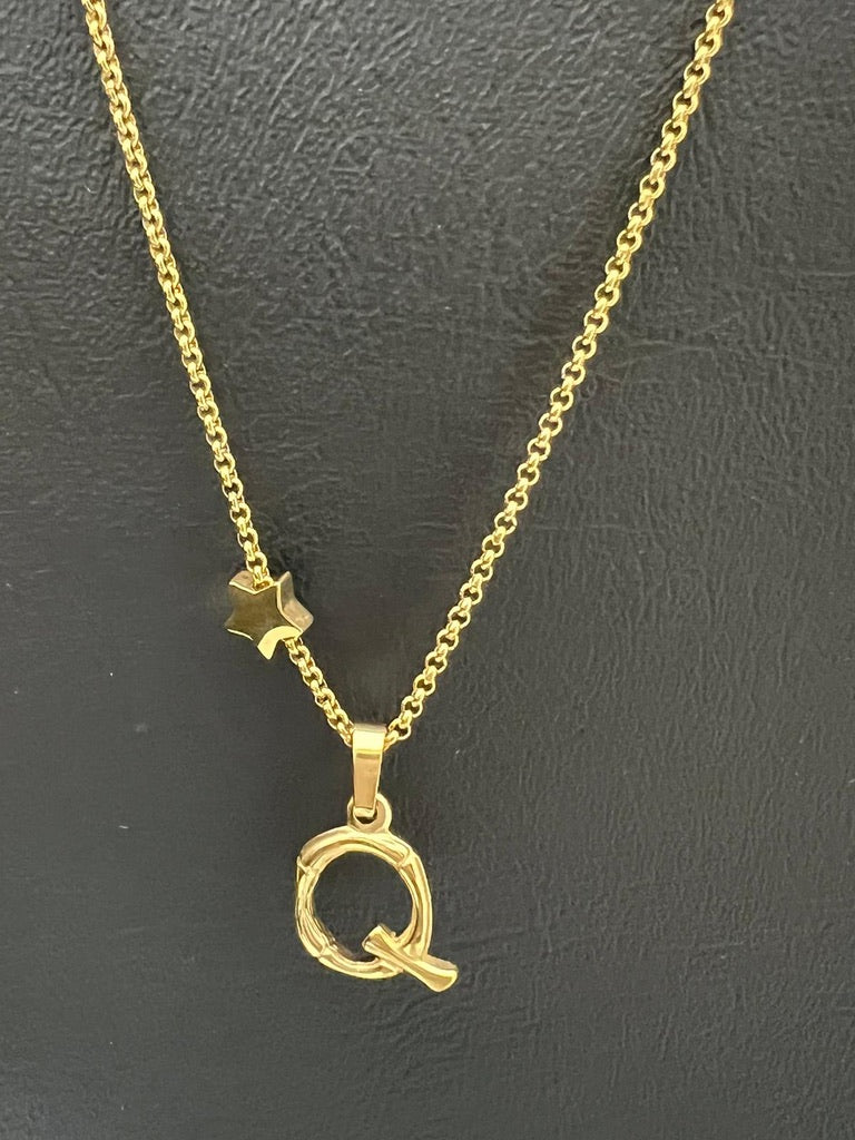 Bamboo Gold Stainless Steel Letter Charm