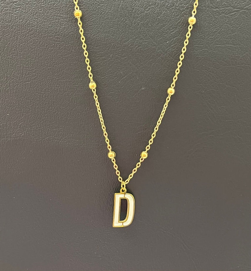 Enamel Stainless Steel Letter Charm