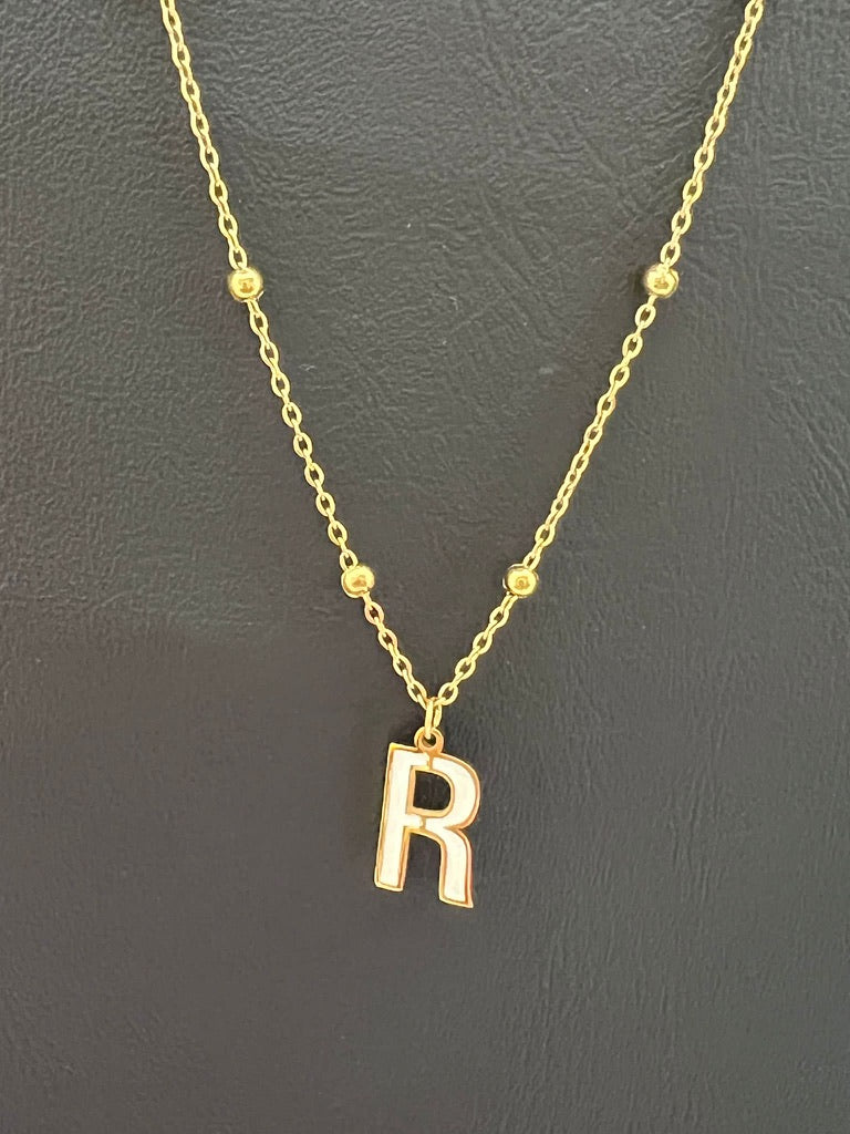 Enamel Stainless Steel Letter Charm