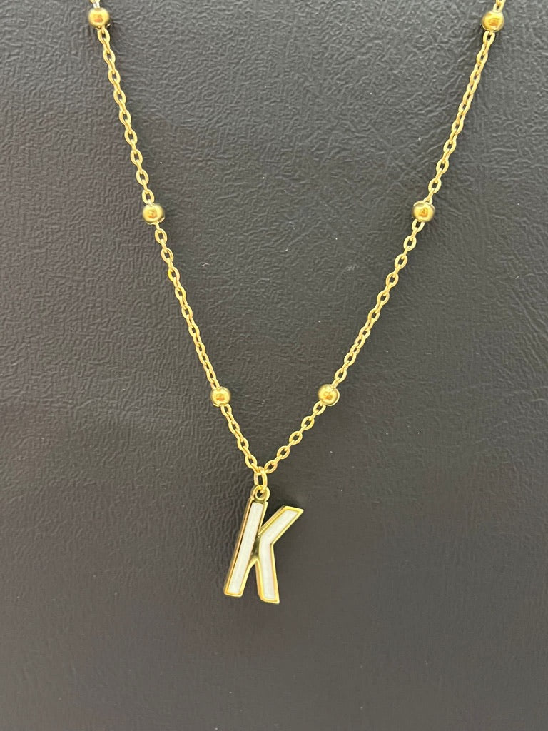 Enamel Stainless Steel Letter Charm