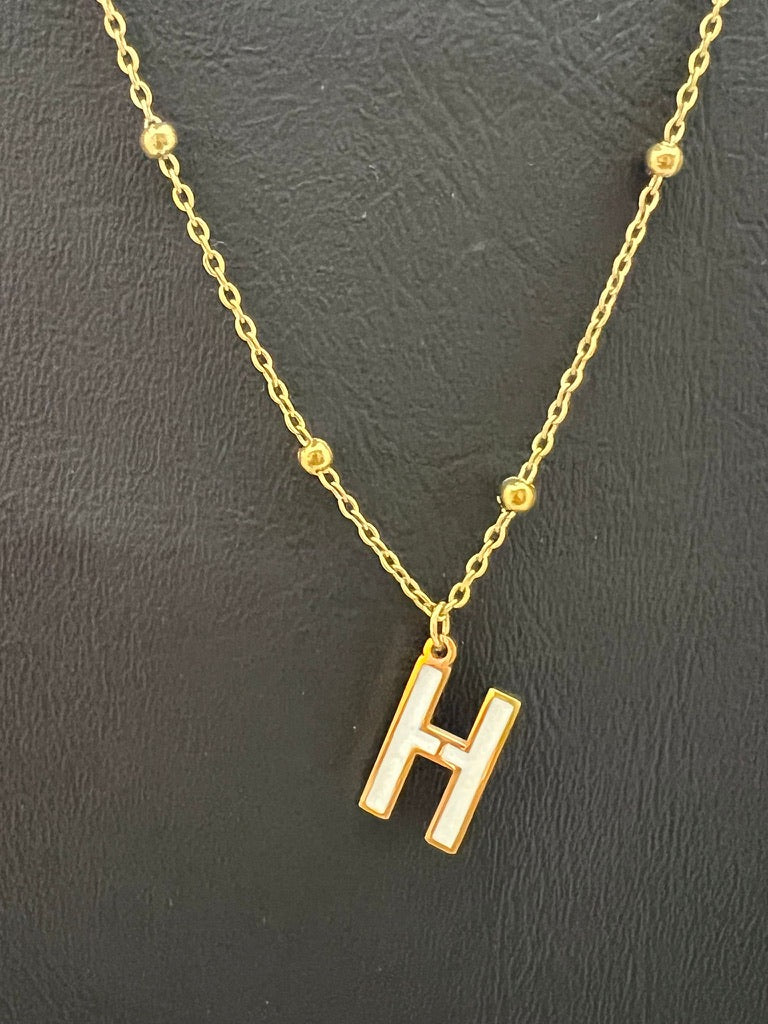 Enamel Stainless Steel Letter Charm