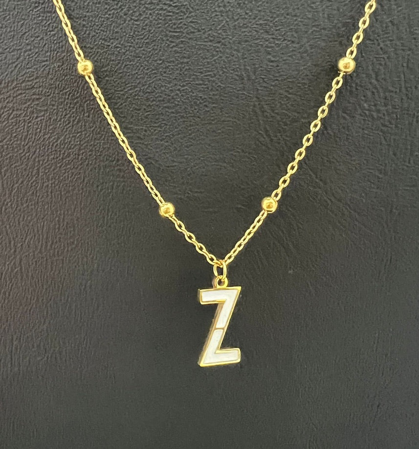 Enamel Stainless Steel Letter Charm