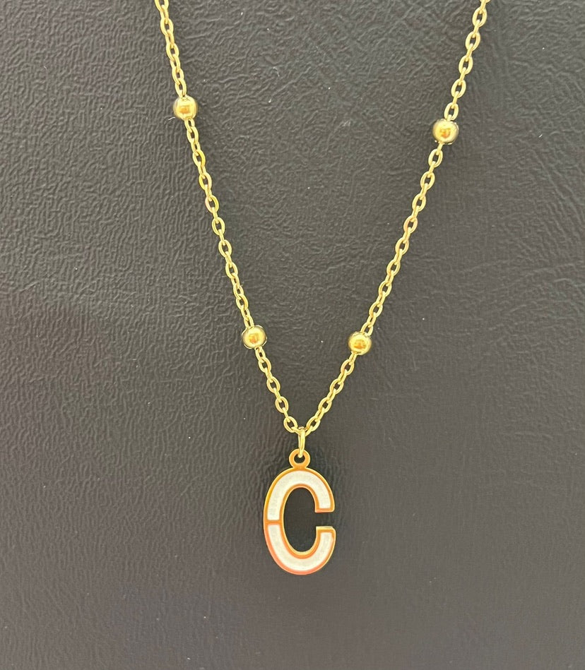 Enamel Stainless Steel Letter Charm