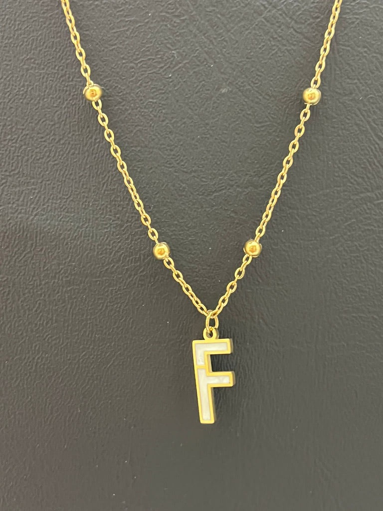 Enamel Stainless Steel Letter Charm