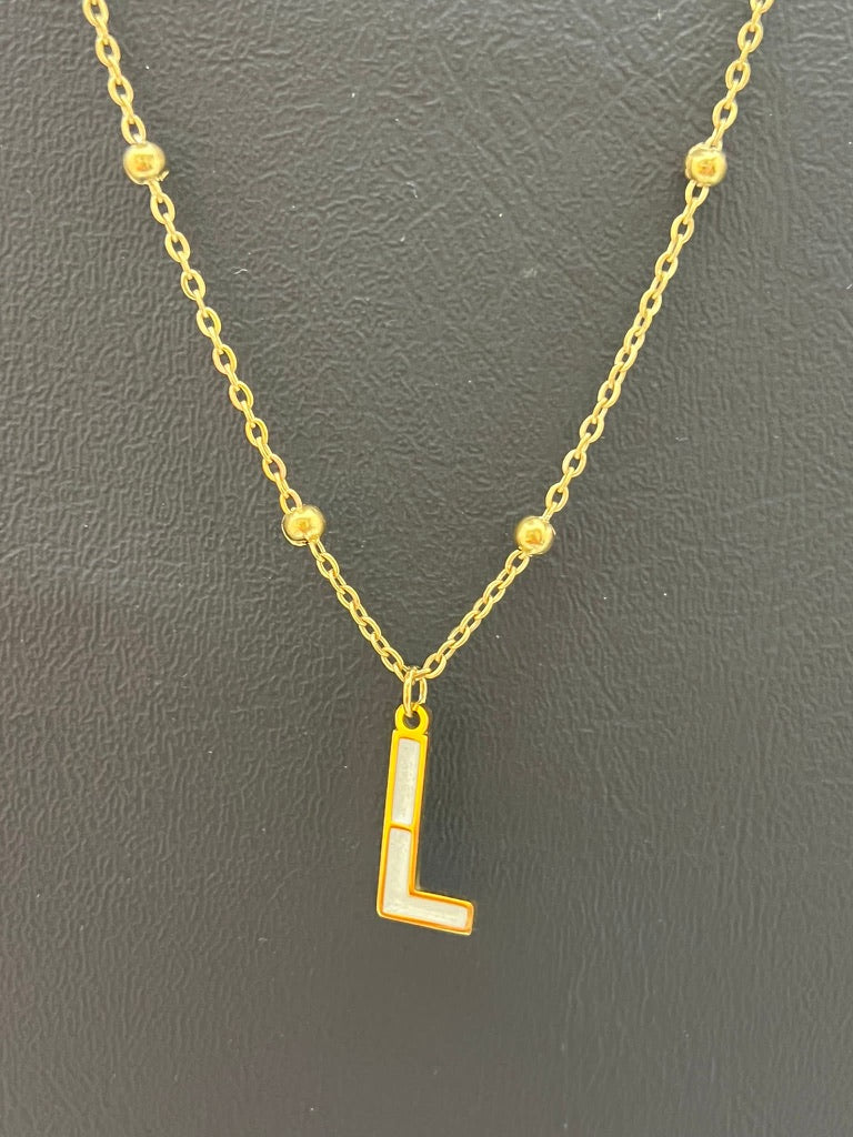 Enamel Stainless Steel Letter Charm