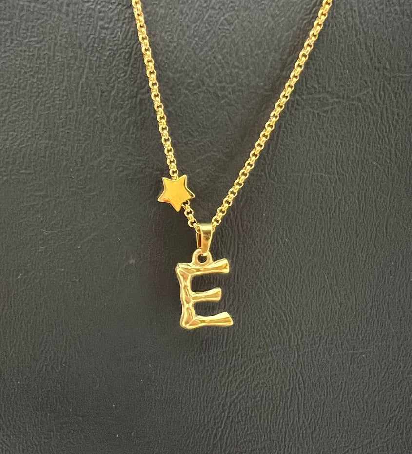 Bamboo Gold Stainless Steel Letter Charm