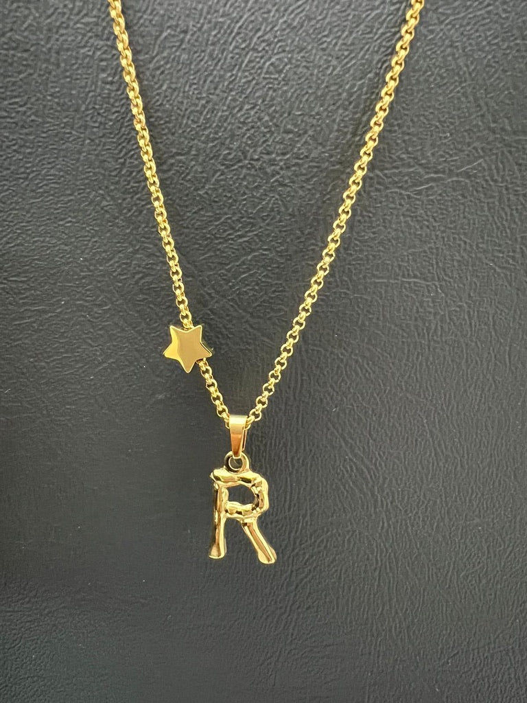 Bamboo Gold Stainless Steel Letter Charm