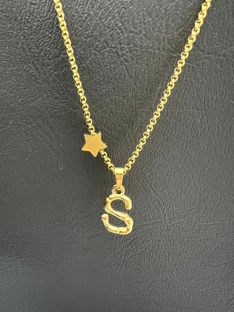 Bamboo Gold Stainless Steel Letter Charm