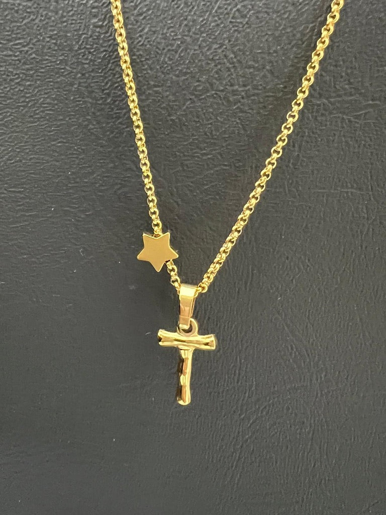 Bamboo Gold Stainless Steel Letter Charm