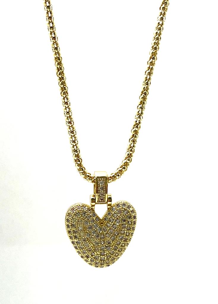 Gold Zirconia Charm Necklace