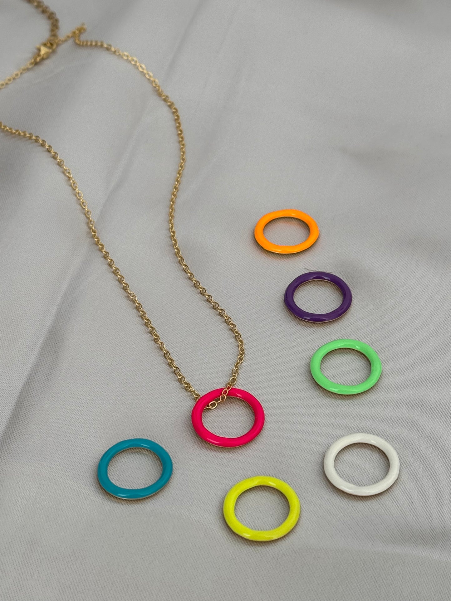 Stunning Colorful Hoop Necklace