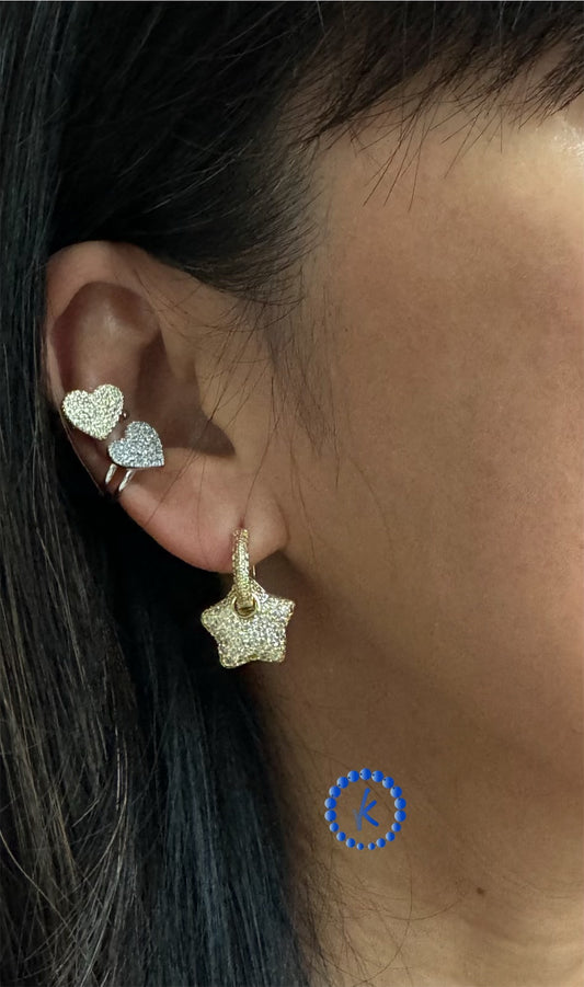 Wonderful Heart Zirconia Ear Cuff