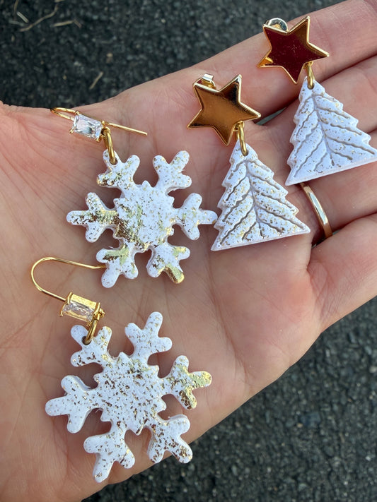 Polymer clay Classic Christmas earrings