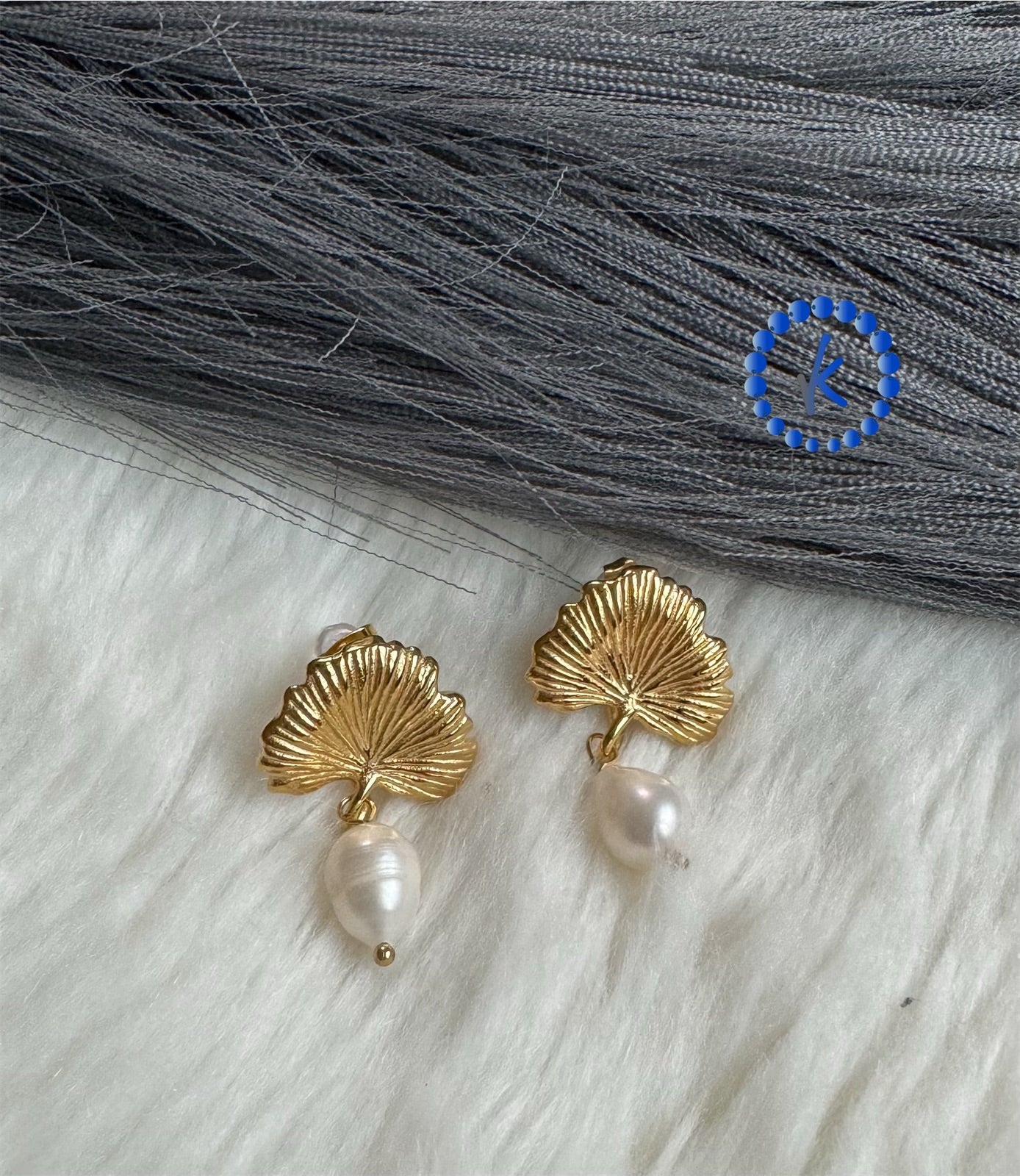 Beautiful Leaf with Freshwater Pearl Earrings