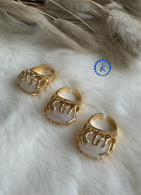 Nature Moon Stone Gems Ring