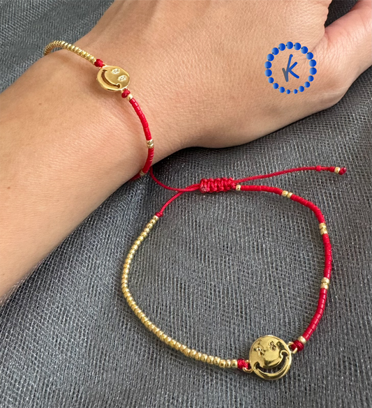 Gold Plated Happy Face Bracelet