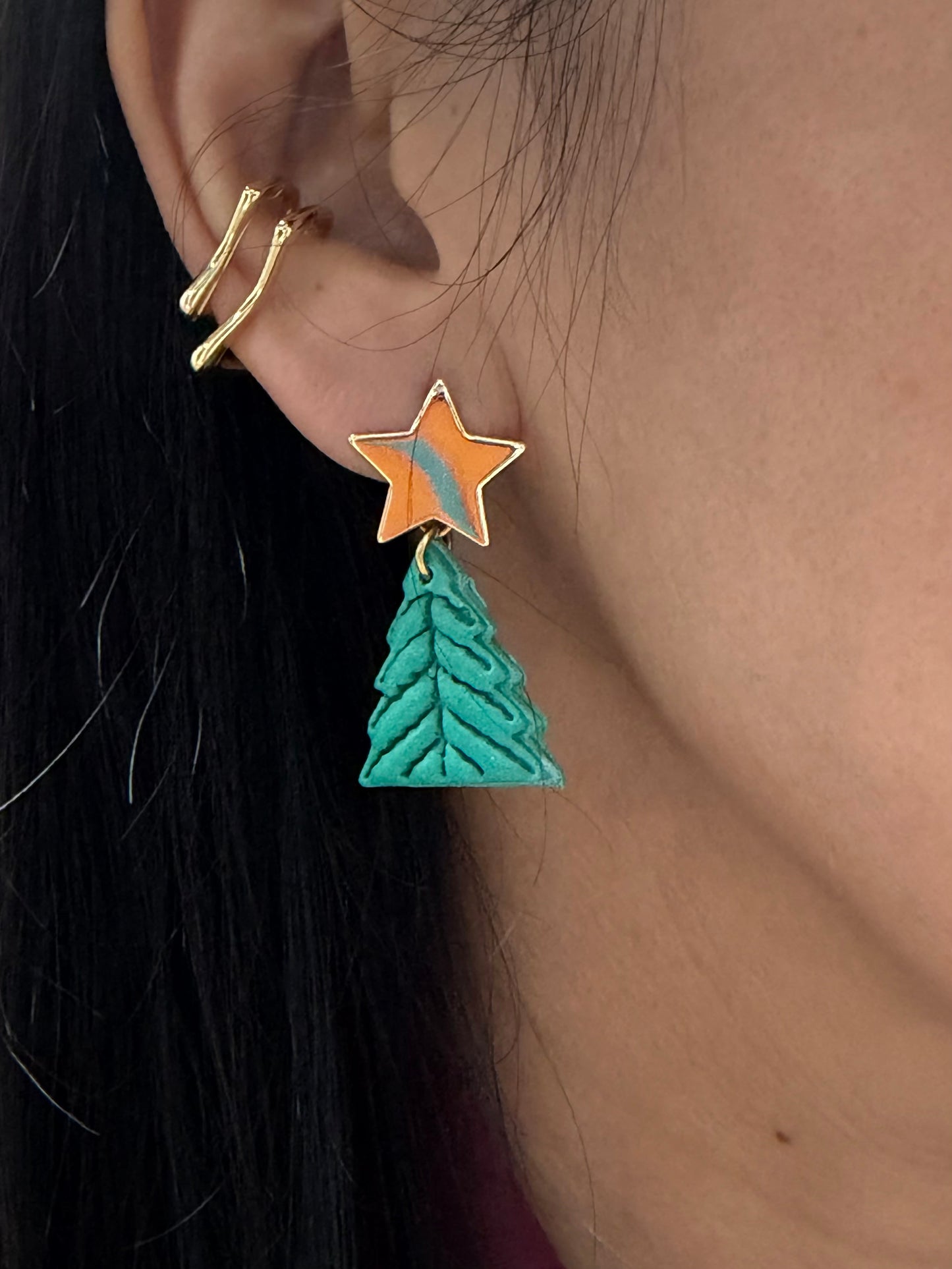 Polymer clay Classic Christmas earrings