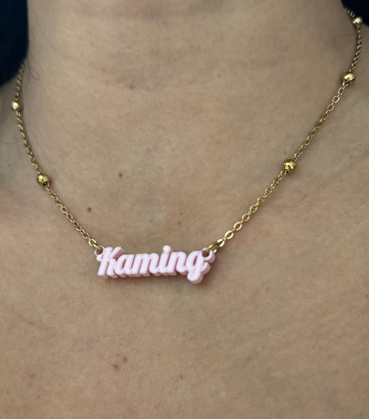 Beautiful custom acrylic name necklace