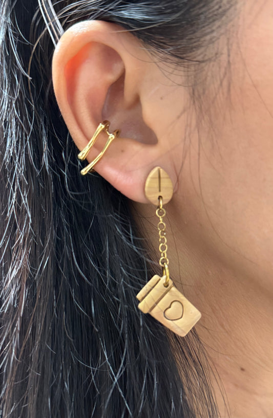 Wonderful coffee bean earrings