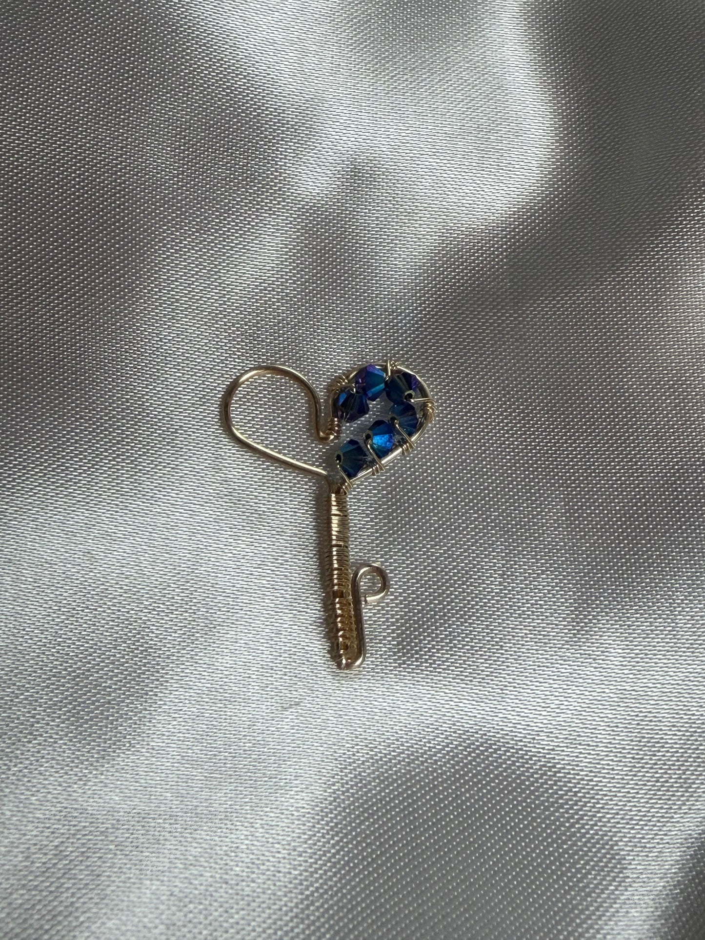 Crystal Heart Key Necklace