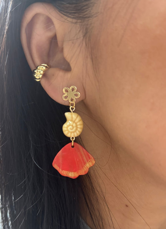 Wonderful polymer red earrings