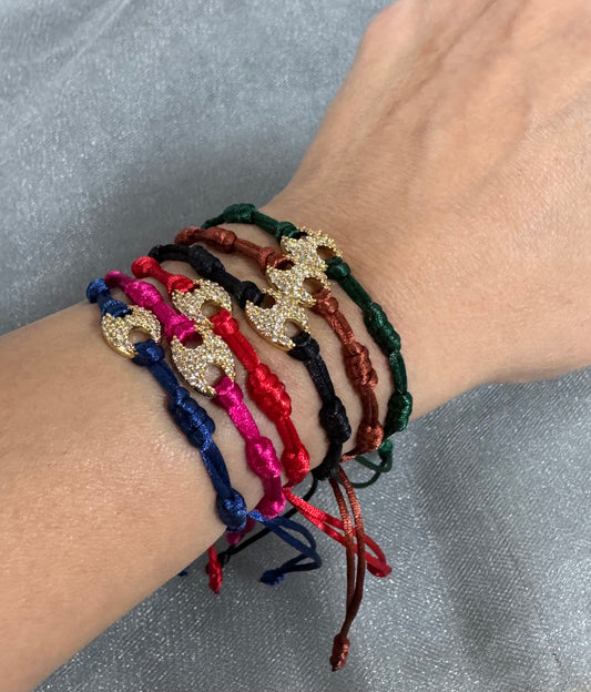 Wonderful zirconia link cord bracelet